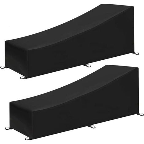 Housse de Chaise Longue de Jardin, 2PCS Housse de Chaise Longue Exterieur Imperméable et Coupe-Vent en Tissu Oxford 210D pour Patio extérieur (1/4)