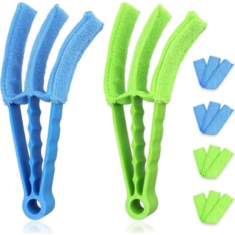 Brosse de nettoyage pour stores vénitiens, amovible et lavable, avec 6 manches en microfibre, pour climatiseurs (1/5)