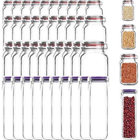Set aus 40 wiederverwendbaren Aufbewahrungsbeuteln für Lebensmittel Mason Jar mit Standboden, Gefrierbeutel, Küchenbeutel für Milch, Snacks, Fleisch und Gemüse (1/5)