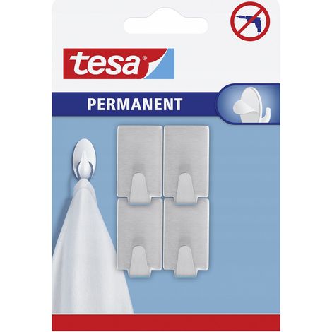 Ganchos metálicos autoadhesivos tesa para colgar ropa (4 unidades) (1/4)