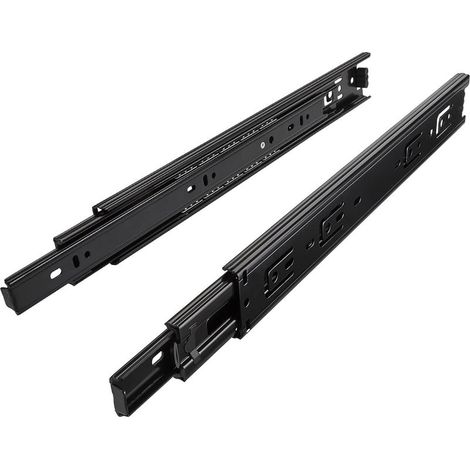 1 paire (2 PIÈCES) Glissières à Extension Complète Coulisses Télescopiques noires 300 mm (insérées) à Billes - RWCoulisse pour tiroir (1/5)