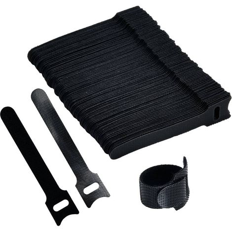 TRU COMPONENTS T24CA056 Fascette a strappo per raggruppare Lato morbido e lato rigido (L x L) 100 mm x 12 mm Nero 100 p