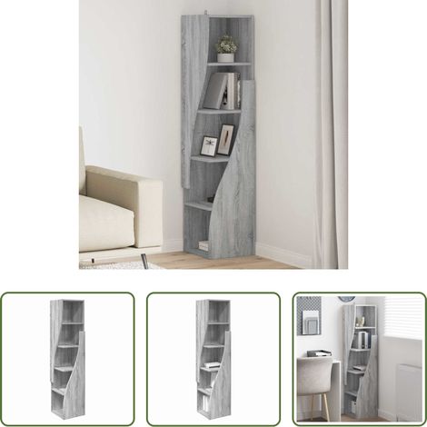 Holzwerkstoff - Eckschrank Graues Sonoma 32x32x140cm Holzwerkstoff (1/5)