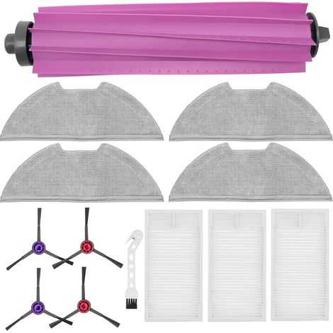 KimSin accessoires pour EUREKA E20 Plus pièces de rechange pour aspirateur robot, Brosse principale, 4 Chiffon nettoyage, 4 brosses latérales, 3 filtres (1/5)