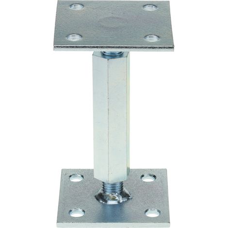 BB Stanz Pfostenträger mit Gewindemuffe, höhenverstellbar, ohne Dorn, 100 x 100 x 5 mm