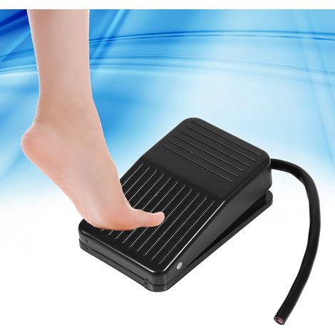 220 V / 380 V elektrischer Betrieb, Kunststoff-Fußschalter, Ein/Aus-Steuerung, Farbe: Schwarz, 10 cm Kabel (1/5)