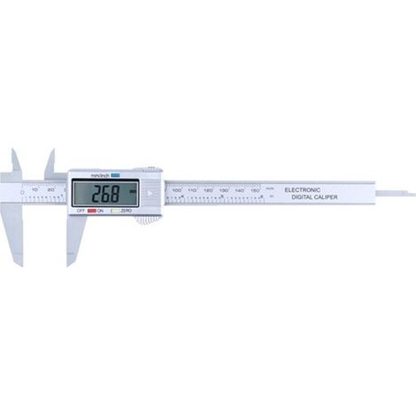 Digitaler Messschieber, Kunststoff 0-150 mm Nulleinstellungsfunktion Großes elektronisches LCD-Display für Differenzmessungen