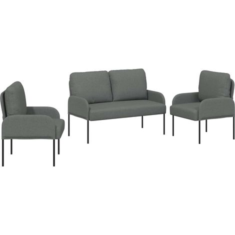 Ensembles de canapés 3 pcs  Salon de jardin Gris foncé 115 x 56 x 80 cm