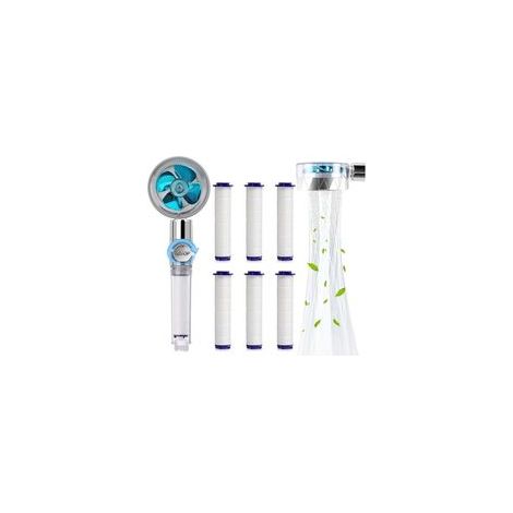 Pommeau de douche anti calcaire – Économie d'eau 20 à 50 % – Filtre à trois niveaux – Jet entrelacé – Installation facile sans outils (1/4)