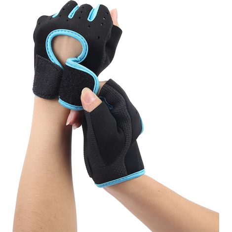 Unisex Halbfinger-Sporthandschuhe für Fitnessstudio, Klimmzugtraining, Gewichtheben, Handschutz (L) (1/5)