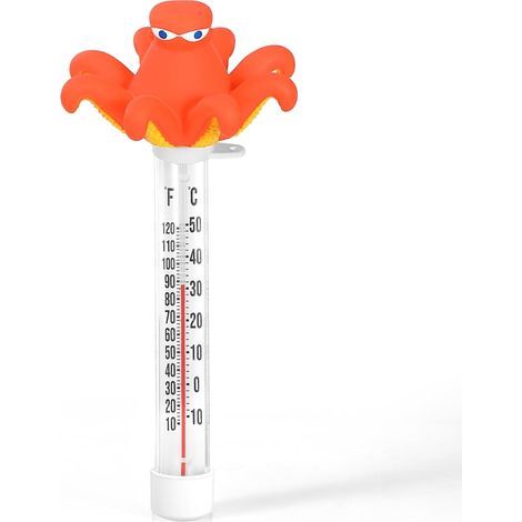 Thermomètre de piscine flottant, thermomètre de piscine, design pieuvre, accessoires de piscine (1/5)