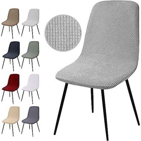 Copertura per Sedia Estensibile 2 Pezzi, Fodera per Sedia da Pranzo Rimovibile e Lavabile in Jacquard, Rivestimento per Sedie da Pranzo, Hotel, Decorazione, Matrimonio (Y-Grigio Argento, 2 Pezzi) (1/4)