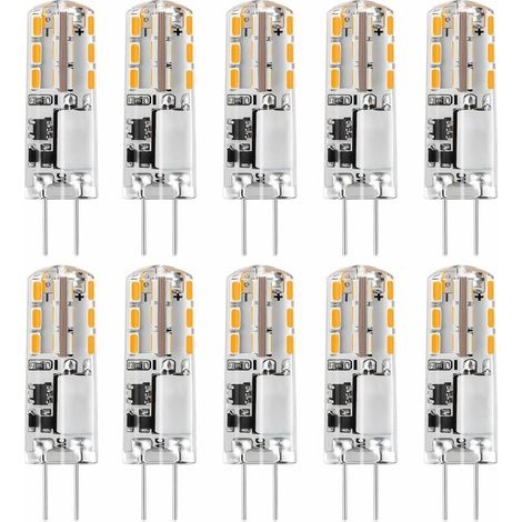 G4 LED-Lampen 12V AC/DC Warmweiß 3000K 120LM, 2W, 15-20W Halogen G4 Kapsel Ersatz Zwei-Pin Typ JC Energiesparend, nicht dimmbar (10 Stück) (1/5)