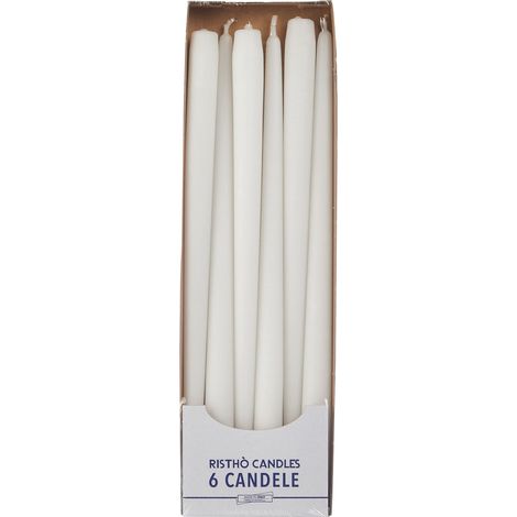 Cereria di Giorgio Risthò Candele Coniche per Candeliere, Cera, Bianco, 2.2 x 40 cm, 6 unità (1/2)
