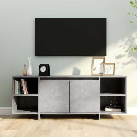 TV-Schrank Betongrau 130x35x50 cm Holzwerkstoff