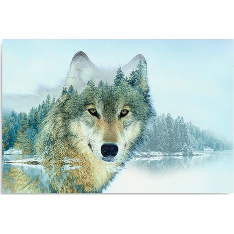 Tableau lac des bois loup - 40 x 30 cm (1/4)