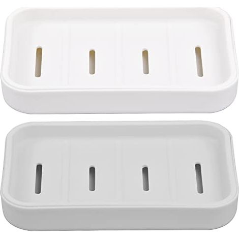 Porte-savons, 2 Paquets Boite Savon Douche, Support Savon en Plastique, Épaissi Porte-Savon Drainant sans Couvercle pour Salle de Ba (1/4)