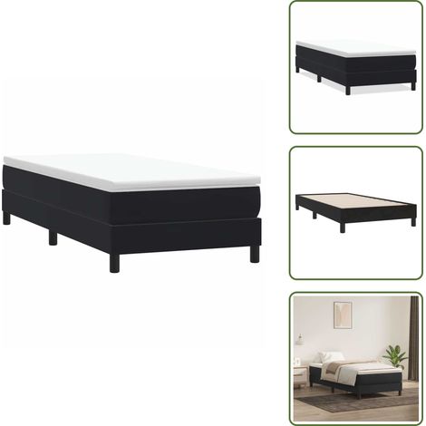 Sommier à lattes de lit sans matelas noir 90x210 cm velours - Sommier À Lattes De Lit - Sommiers À Lattes De Lit - Lit - Meuble De Chambre À Coucher (1/5)