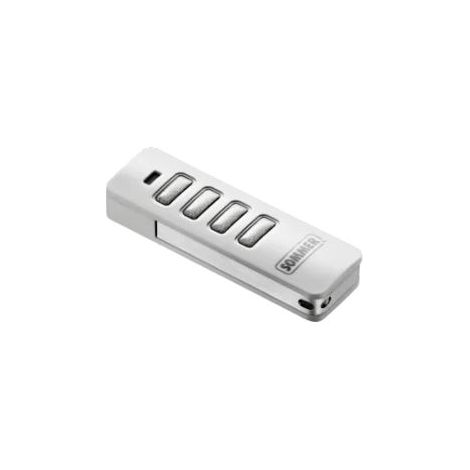 SOMMER Pearl Vibe 4019 Fernbedienung Sender weiß mit grauen Edelstahltasten - SOMloq2 - 868 MHz - 4 Kanäle - 4019V021