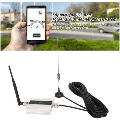 Amplificateur de signal GSM 900 MHz - Répéteur 2G, 3G, 4G, amplificateur cellulaire LTE DCS 1800, 2100 pour téléphone portable - Compatible UE