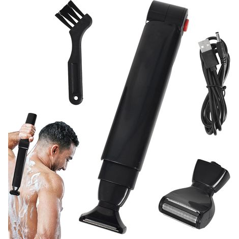 Rasoir pour le Dos Homme, Tondeuse électrique pour le Corps, Épilation Dos Homme, Tondeuse Poils Torse, Poignée Pliable, Chargement USB (1/5)