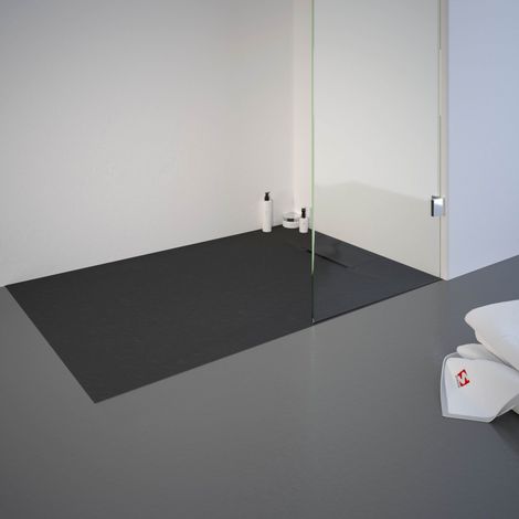 Schulte – Receveur de douche à poser 80 x 120 cm – Effet pierre anthracite – Ultra léger et recoupable – Résistant aux UV et à la chaleur