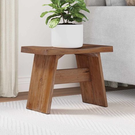 Stool Natural 40 x 25 x 31 cm Mahogany Wood vidaXL (1/5)