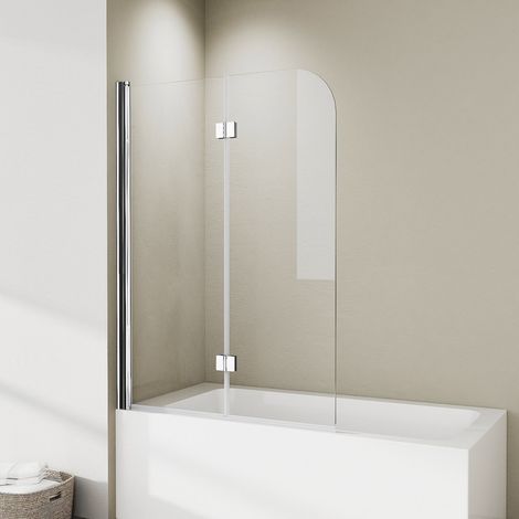 Duschwand für Badewanne 2-teilig 120x120cm Badewannenaufsatz Duschtrennwand für Badewanne Duschwand Badewanne Faltwand Duschabtrennung Badewanne, 6mm ESG Glas (1/5)