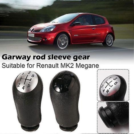 Pommeau de levier de vitesse universel pour voiture, compatible Clio 3 et Laguna 2, avec cache anti-poussière et pommeau noir.