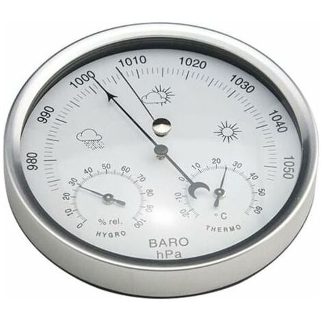 Station météo baromètre à cadran analogique avec thermomètre hygromètre mesures de pression atmosphérique simplicité et facile à lire-- (1/4)