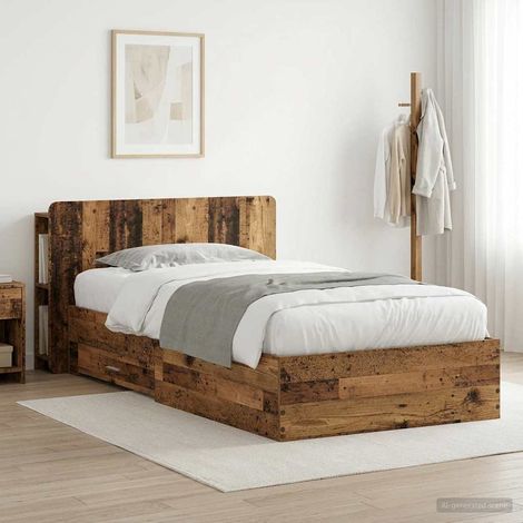 Cadre de lit avec rangement Bois ancien 80 x 200 cm (1/5)