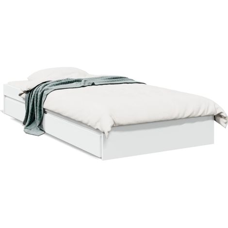 Maison Exclusive - Bettgestell mit Schubladen Weiß 100x200 cm Hol