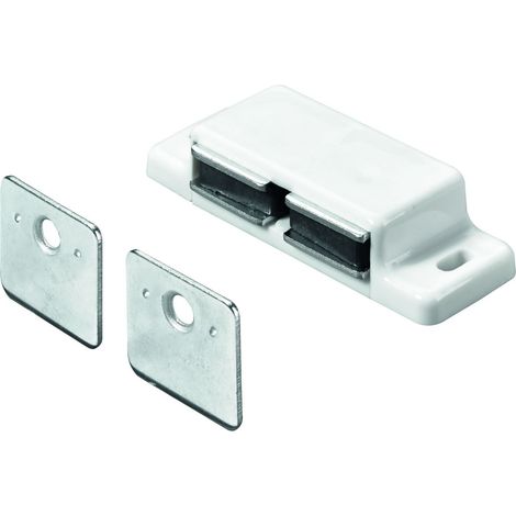 Hettich Magnetschnäpper weiß, 2x 2 - 3 kg, 1 Stück Möbelbeschlag