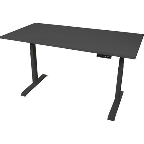 Bureau à réglage en hauteur électrique STIER TSR 140x80 cm, noir/noir