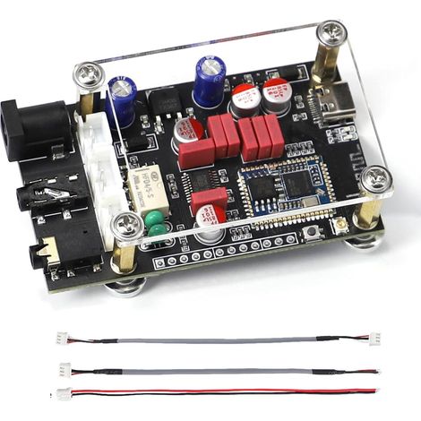Scheda decoder Bluetooth 5.1 USB lossless portatile QCC5125 con APTX e LDAC, antenna integrata e custodia in acrilico. Scheda di decodifica audio di alta qualità per un suono nitido. (1/5)