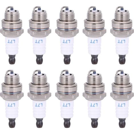 Lot de 10 bougies d'allumage pour tronçonneuse, accessoires pour tondeuse à gazon, pièces en laiton et céramique pour taille-haie (1/5)