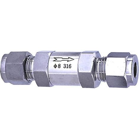 Clapets anti-retour en acier inoxydable à double virole de 10 mm 6 mm, 8 mm, 10 mm, 12 mm, anti-retour unidirectionnel pour fluide, tuyaux de gaz, pas de soudure nécessaire tube (1/5)