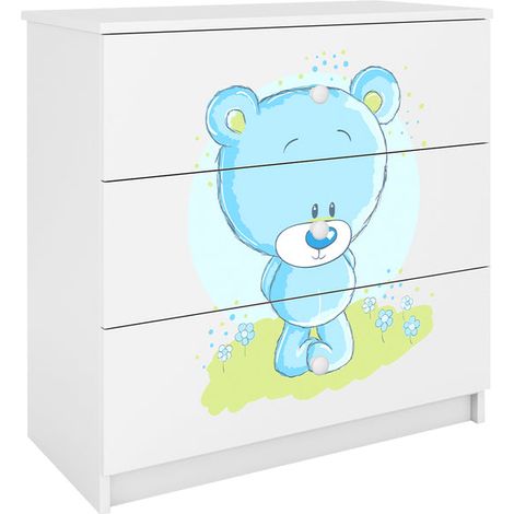 Cassettiera a 3 cassetti Kocot Kids Babydream Blue Bear - Bianco (1/5)