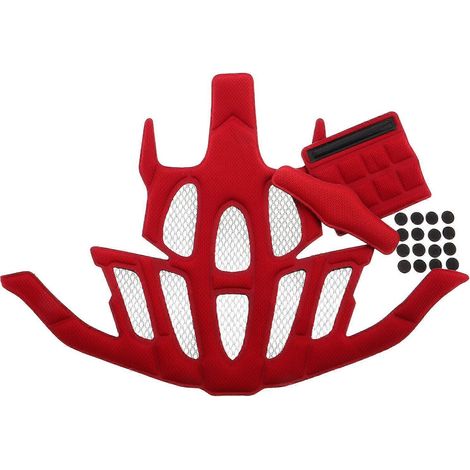 Coussinets de doublure intérieure respirants rouges pour cyclisme, ensemble de 5 pièces (1/5)