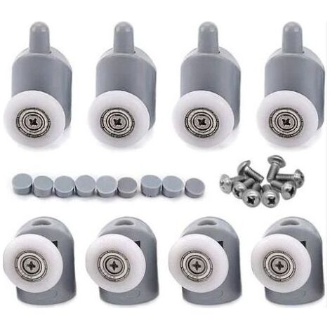 Adjustable double rollers for shower doors, shower cubicle rollers for bathrooms, 25 mm, 5 top and 5 bottom (1/5)