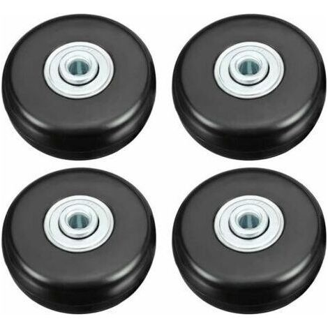 Roulette Valise, Bagage Valise Rération Roulette Charge Lourd 50mm Muette Caoutchouc Universelle Pivotante Roue Rechange Transport Remplace Roulette 4PCS pour Valise/Bagage/Voyag (1/4)