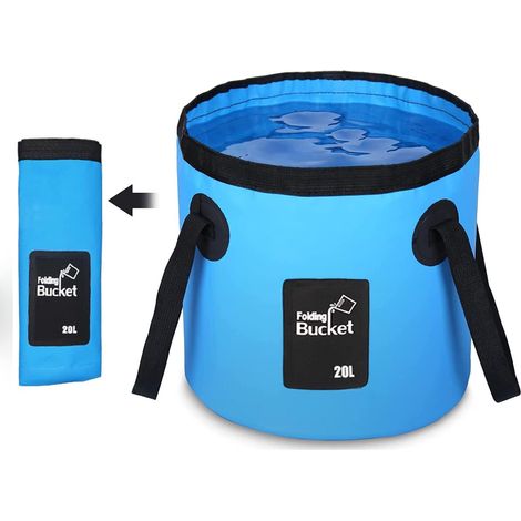 Seau pliable, bassine portable de 5 gallons - Récipient à eau pour la pêche, les voyages, le camping, la randonnée et le jardinage (1/5)