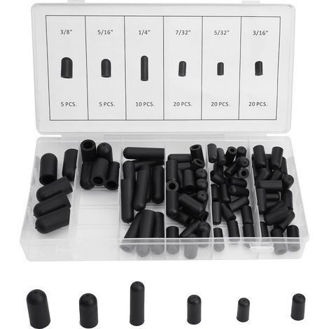 Lot de 80 bouchons en caoutchouc pour carburateur de voiture - Assortiment de bouchons de coffre en caoutchouc pour tuyaux de carburateur (1/5)