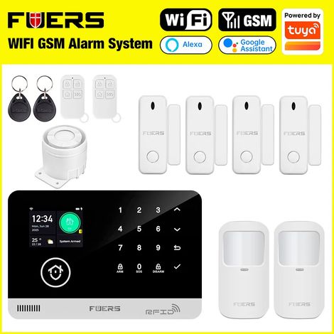 Système d'alarme de sécurité domestique, capteurs de porte et de fenêtre, détecteurs de mouvement, compatible avec Tuya Smart (1/5)