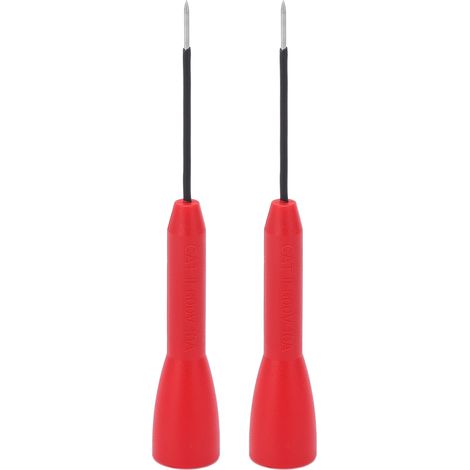 Lot de deux sondes de test avec protection isolante, faciles à utiliser, sonde de perforation pour multimètre de 1 mm, 600 V 10 A, rouge. (1/5)