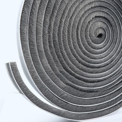 Striscia spazzola autoadesiva per porte scorrevoli, 5 m x 15 mm, GRIGIA, striscia spazzola antipolvere (1/4)