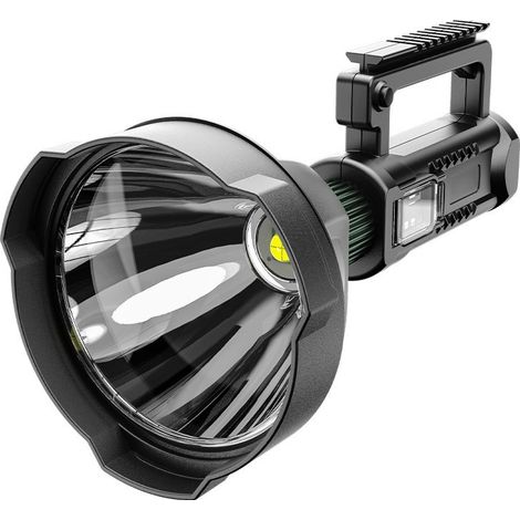 Charge USB lampe de poche longue portée à lumière forte avec support lumière de camping affichage de puissance lumière de pelouse extérieure (1/2)
