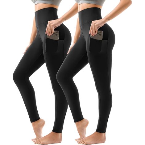 2 Pack Women's High Waisted Sports Leggings Gym Yoga Leggings (1/5)