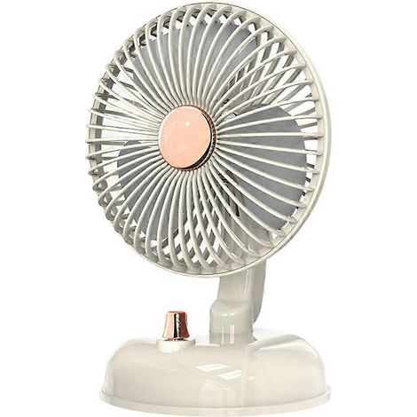 Ventilateur de bureau USB, petit ventilateur de table rechargeable et silencieux, blanc, idéal pour le bureau, la maison ou une chambre d'étudiant. (1/5)