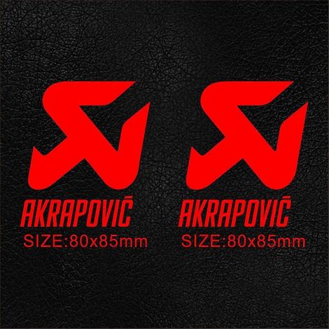 paire d'autocollants Akrapovic en vinyle pour pot d'échappement, silencieux, embout, réservoir, casque, logo. Couleur : rouge. (1/4)